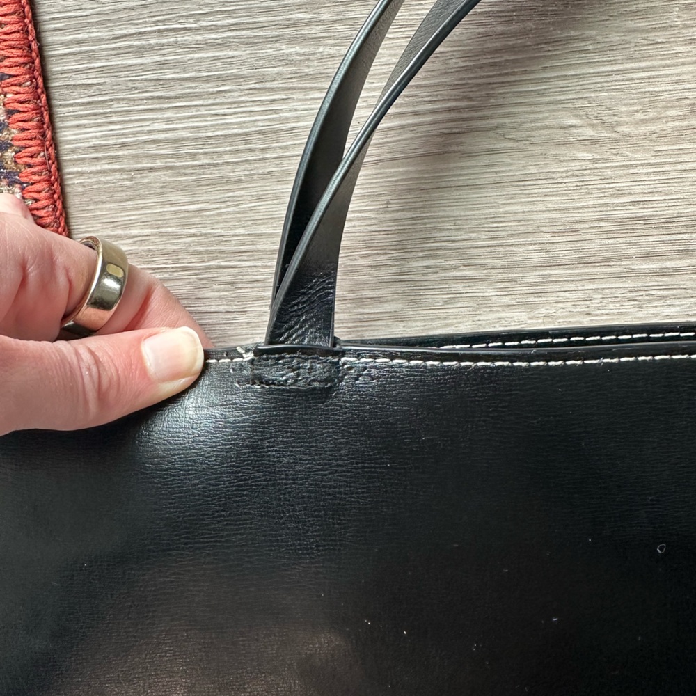 Ganni XL Patent Leather Black Tote Bag - Picture 3 of 9